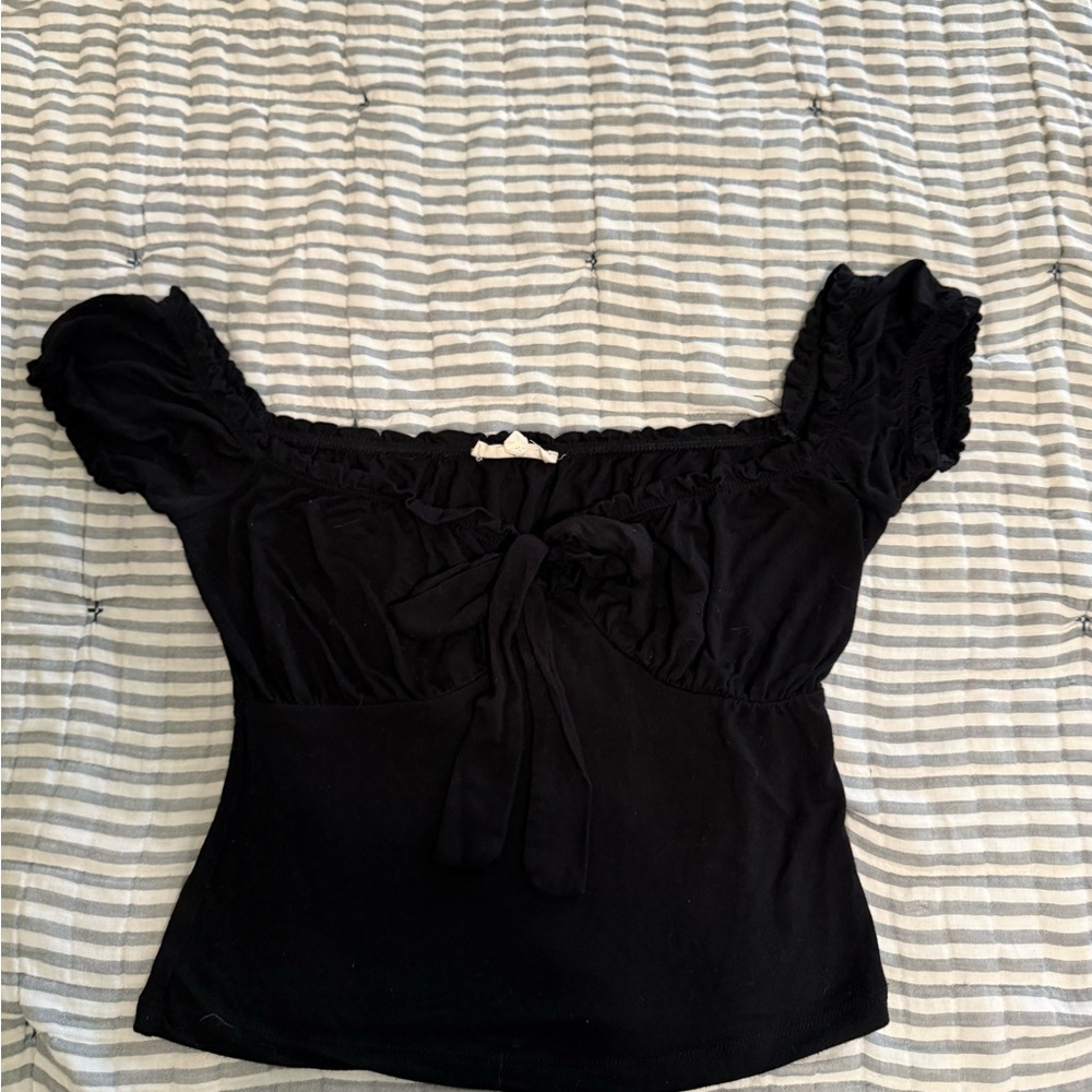 La Hearts Black Off-Shoulder Blouse
